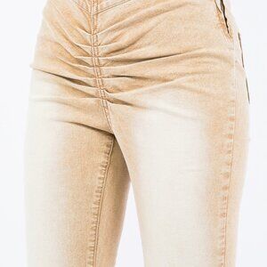 American Bazi V-Cut Ruched Flare Pants – Trendy High-Waisted Flared Trousers